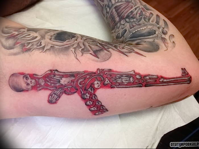 photo tattoo assault rifle tattoo от 05.09.2018 №013 - drawing example - tattoovalue.net