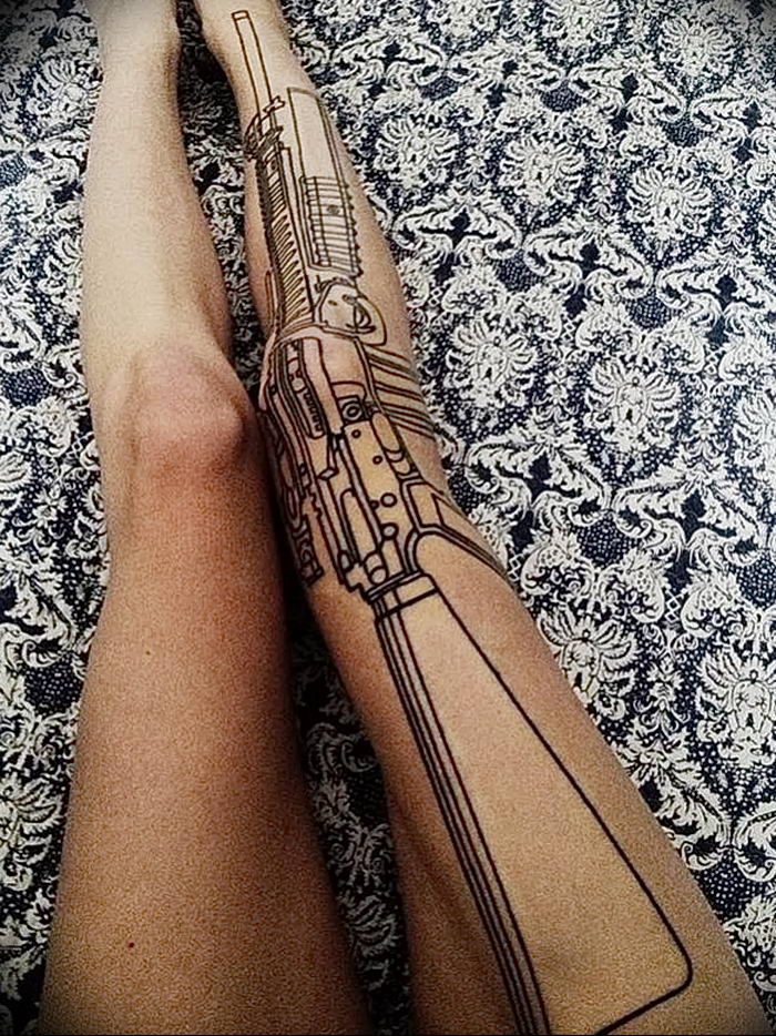 photo tattoo assault rifle tattoo от 05.09.2018 №015 - drawing example - tattoovalue.net