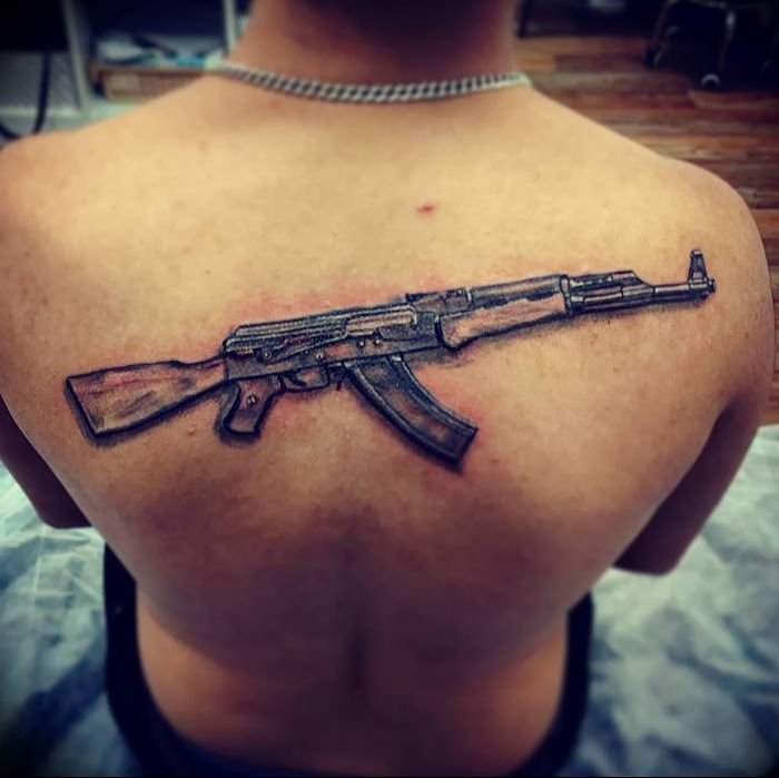 photo tattoo assault rifle tattoo от 05.09.2018 №024 - drawing example - tattoovalue.net