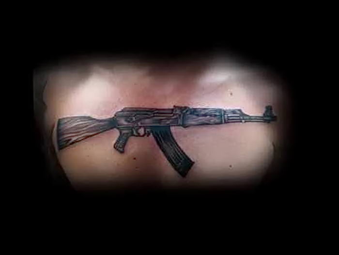 photo tattoo assault rifle tattoo от 05.09.2018 №042 - drawing example - tattoovalue.net