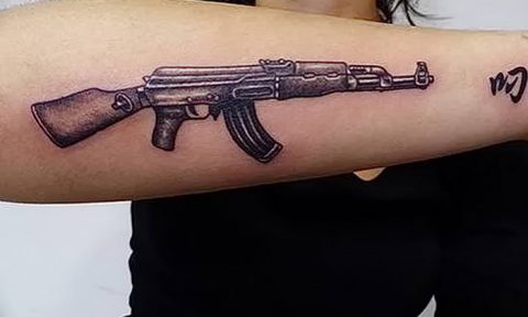 photo tattoo assault rifle tattoo от 05.09.2018 №060 - drawing example - tattoovalue.net