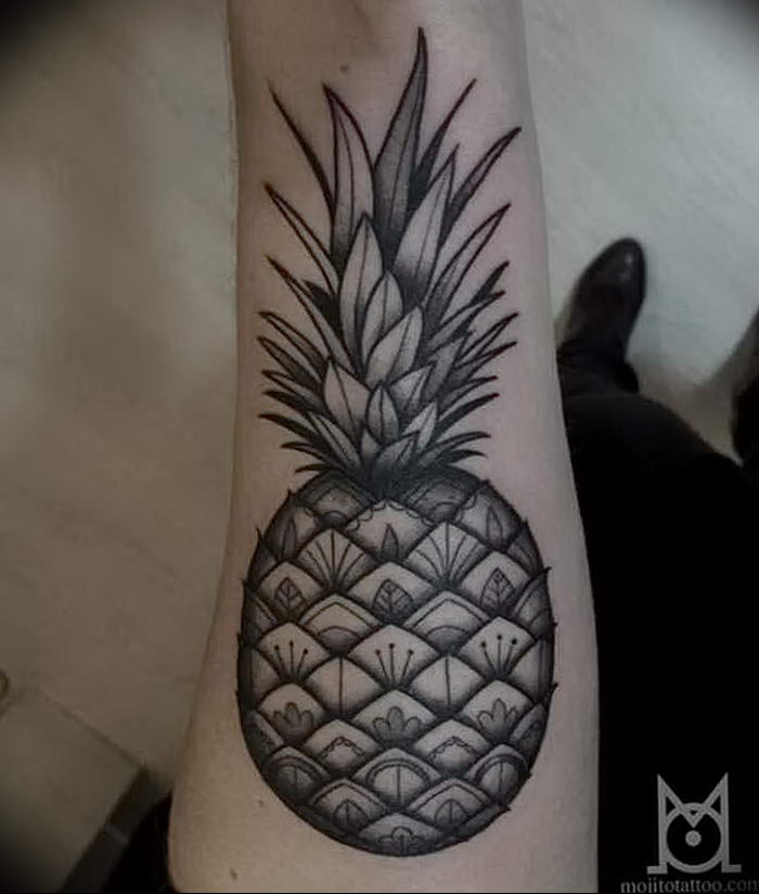 photo tattoo pineapple от 10.09.2018 №006 - example of drawing a tattoo - tattoovalue.net