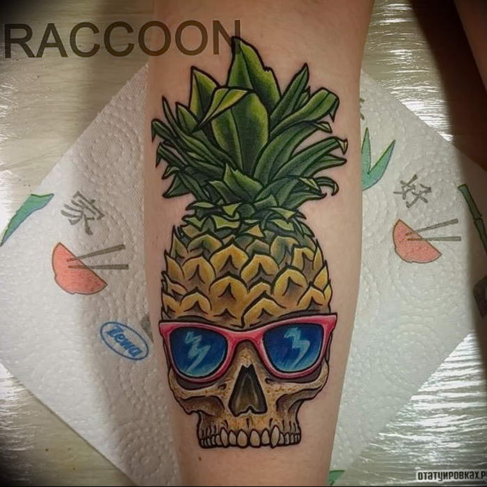 photo tattoo pineapple от 10.09.2018 №014 - example of drawing a tattoo - tattoovalue.net