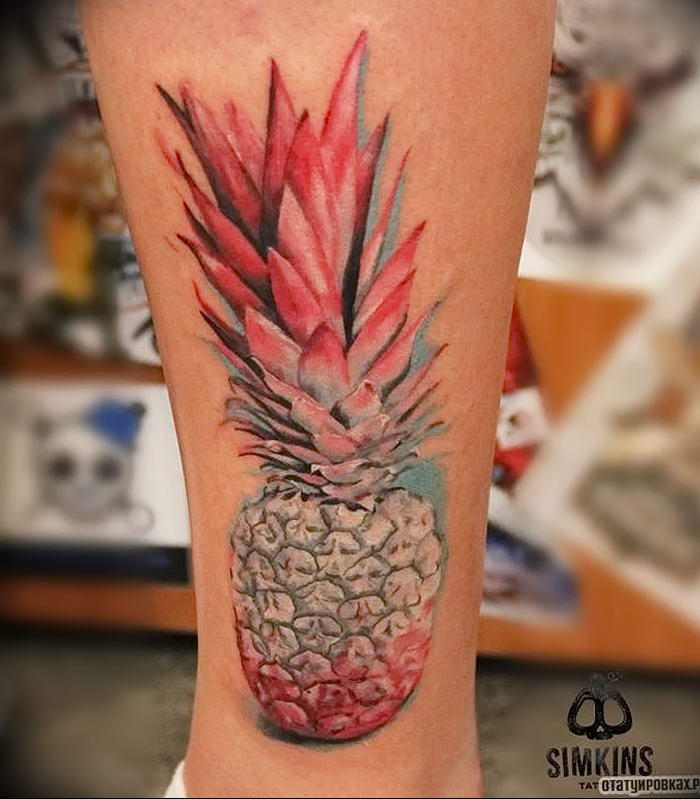 photo tattoo pineapple от 10.09.2018 №016 - example of drawing a tattoo - tattoovalue.net