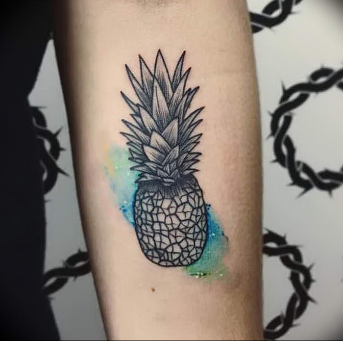 photo tattoo pineapple от 10.09.2018 №018 - example of drawing a tattoo - tattoovalue.net