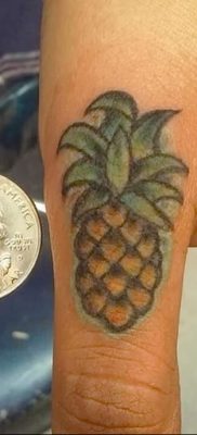 photo tattoo pineapple от 10.09.2018 №022 – example of drawing a tattoo – tattoovalue.net