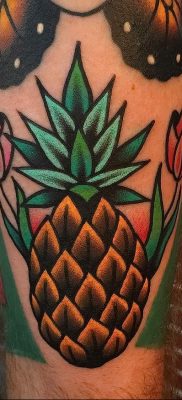 photo tattoo pineapple от 10.09.2018 №024 – example of drawing a tattoo – tattoovalue.net