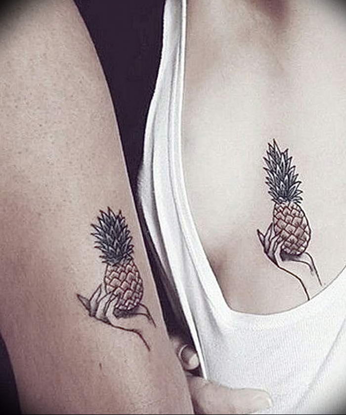 photo tattoo pineapple от 10.09.2018 №025 - example of drawing a tattoo - tattoovalue.net