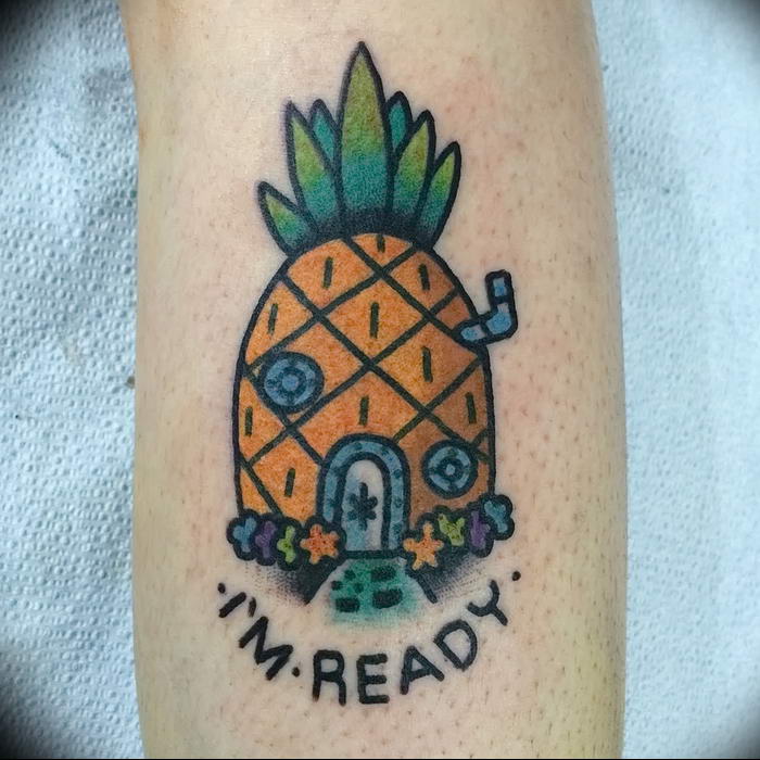 photo tattoo pineapple от 10.09.2018 №026 - example of drawing a tattoo - tattoovalue.net