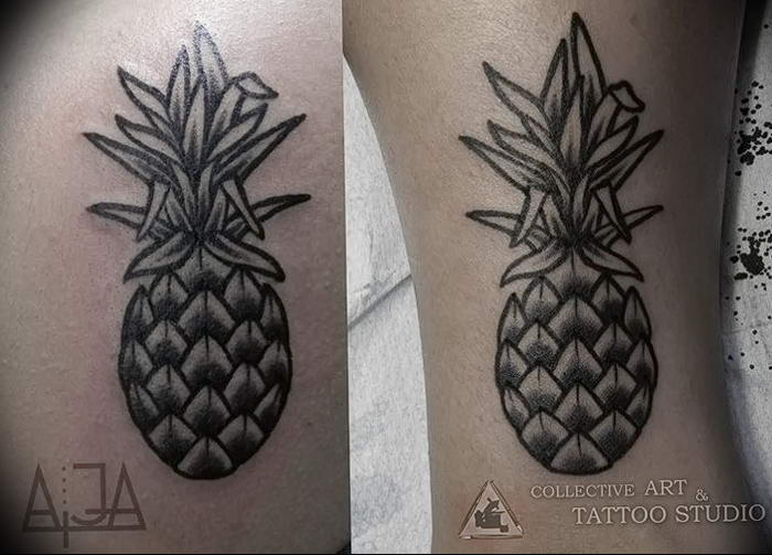 photo tattoo pineapple от 10.09.2018 №030 - example of drawing a tattoo - tattoovalue.net