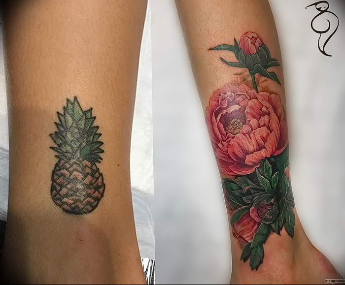 photo tattoo pineapple от 10.09.2018 №032 - example of drawing a tattoo - tattoovalue.net