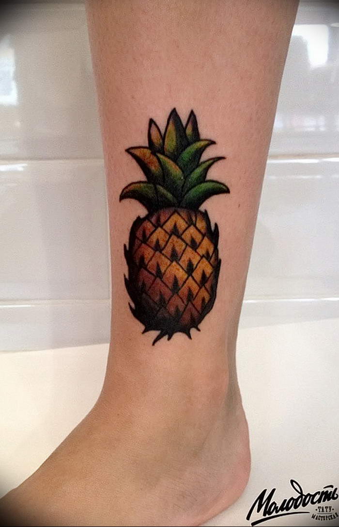 photo tattoo pineapple от 10.09.2018 №033 - example of drawing a tattoo - tattoovalue.net