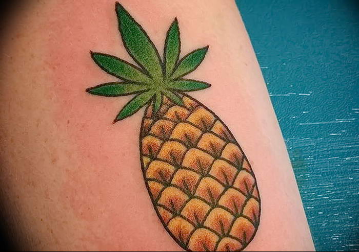 photo tattoo pineapple от 10.09.2018 №035 - example of drawing a tattoo - tattoovalue.net