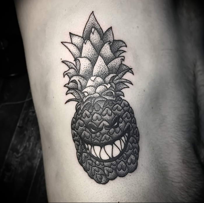photo tattoo pineapple от 10.09.2018 №036 - example of drawing a tattoo - tattoovalue.net