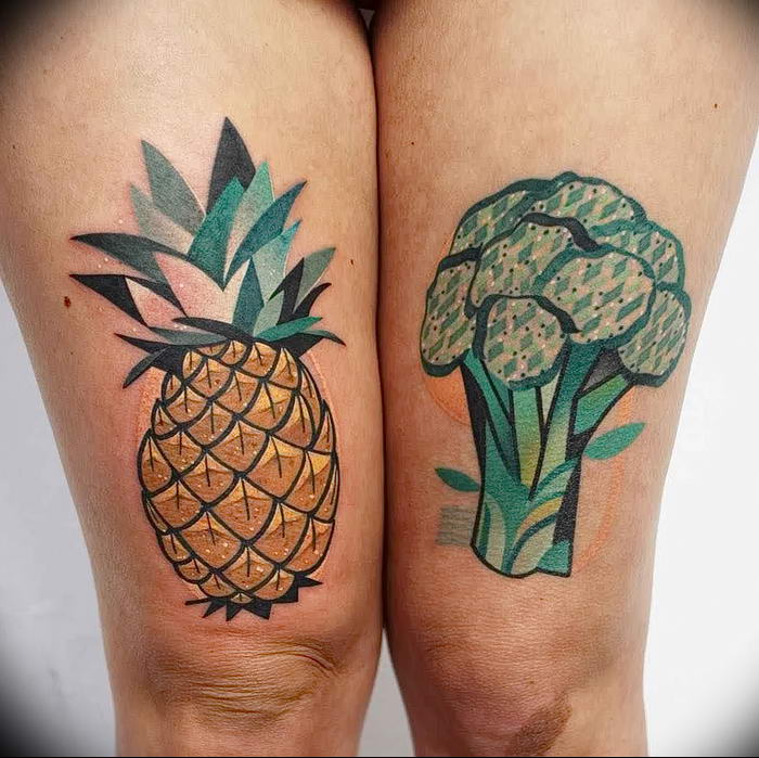 photo tattoo pineapple от 10.09.2018 №037 - example of drawing a tattoo - tattoovalue.net