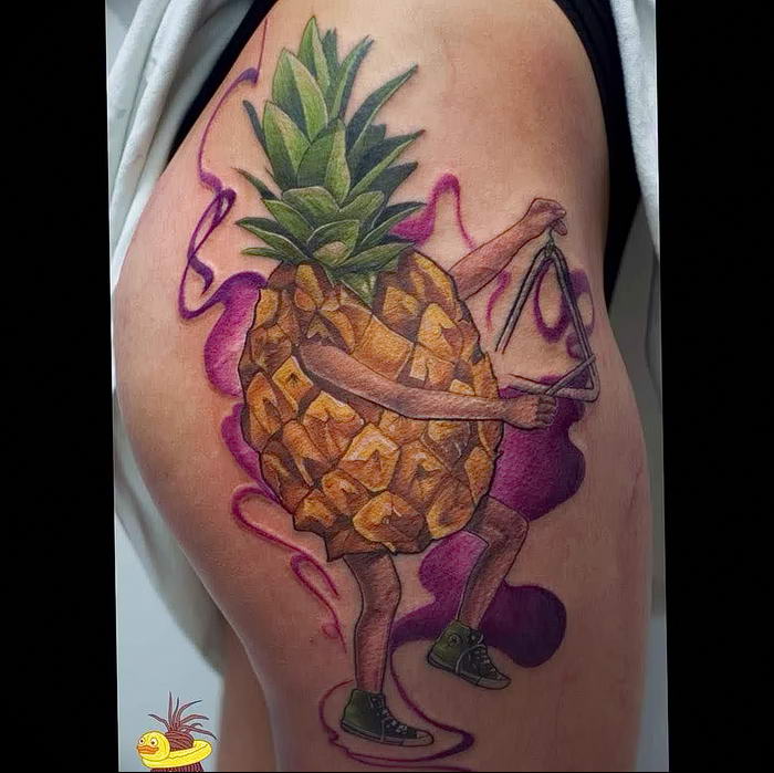 photo tattoo pineapple от 10.09.2018 №040 - example of drawing a tattoo - tattoovalue.net