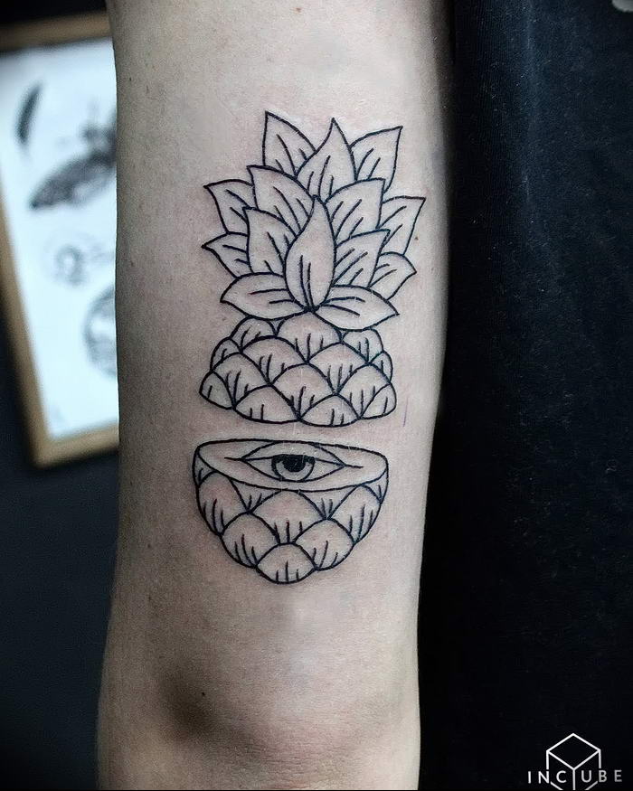 photo tattoo pineapple от 10.09.2018 №042 - example of drawing a tattoo - tattoovalue.net