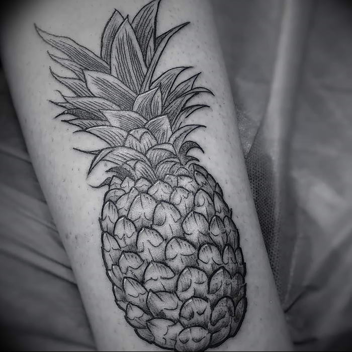 photo tattoo pineapple от 10.09.2018 №047 - example of drawing a tattoo - tattoovalue.net
