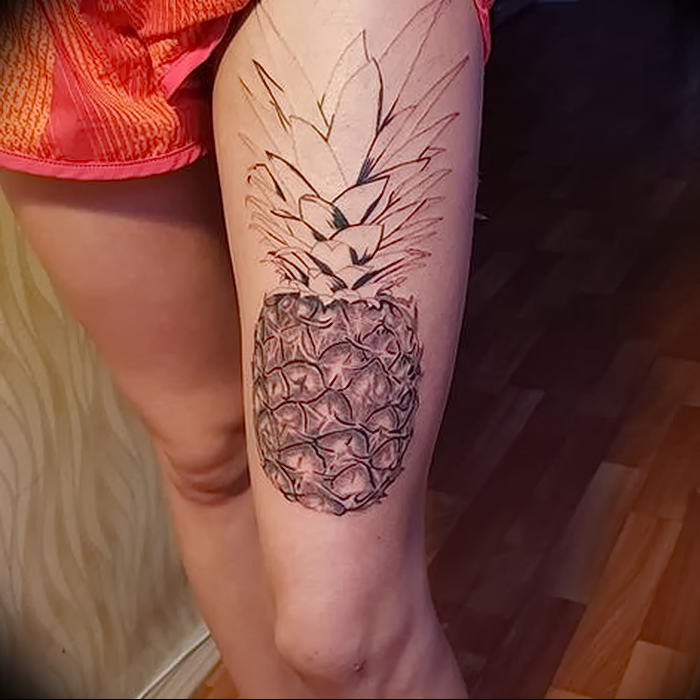 photo tattoo pineapple от 10.09.2018 №048 - example of drawing a tattoo - tattoovalue.net