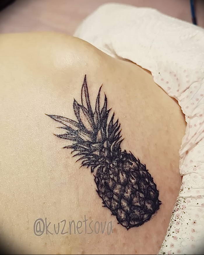 photo tattoo pineapple от 10.09.2018 №054 - example of drawing a tattoo - tattoovalue.net