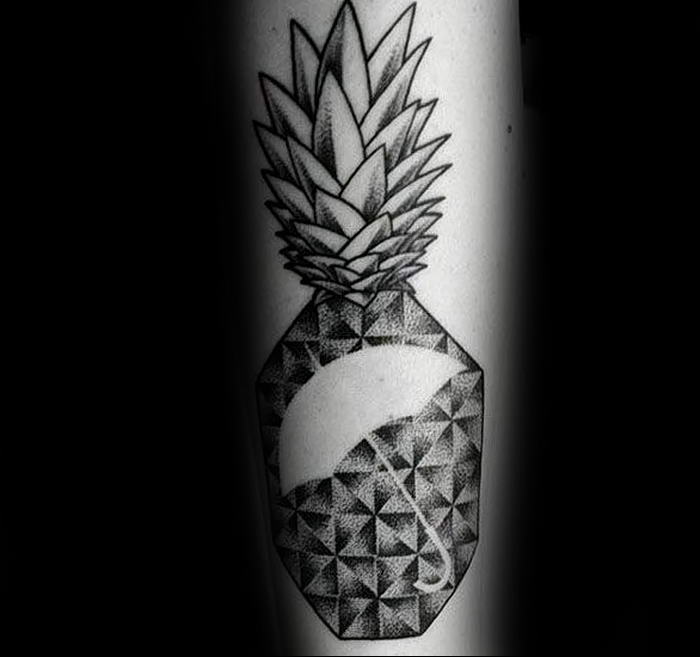 photo tattoo pineapple от 10.09.2018 №063 - example of drawing a tattoo - tattoovalue.net