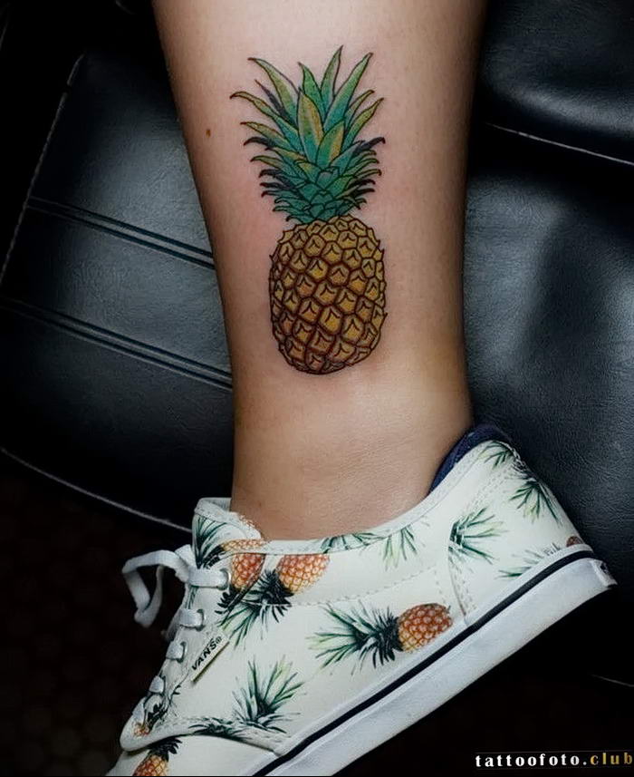 photo tattoo pineapple от 10.09.2018 №067 - example of drawing a tattoo - tattoovalue.net