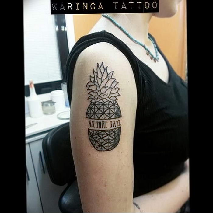 photo tattoo pineapple от 10.09.2018 №074 - example of drawing a tattoo - tattoovalue.net