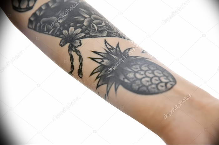 photo tattoo pineapple от 10.09.2018 №078 - example of drawing a tattoo - tattoovalue.net