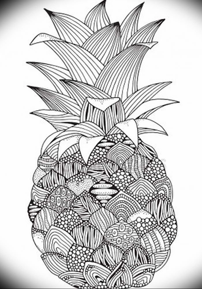 photo tattoo pineapple от 10.09.2018 №080 - example of drawing a tattoo - tattoovalue.net
