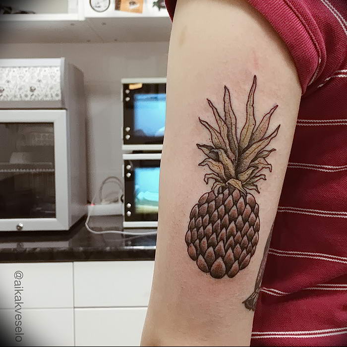 photo tattoo pineapple от 10.09.2018 №083 - example of drawing a tattoo - tattoovalue.net