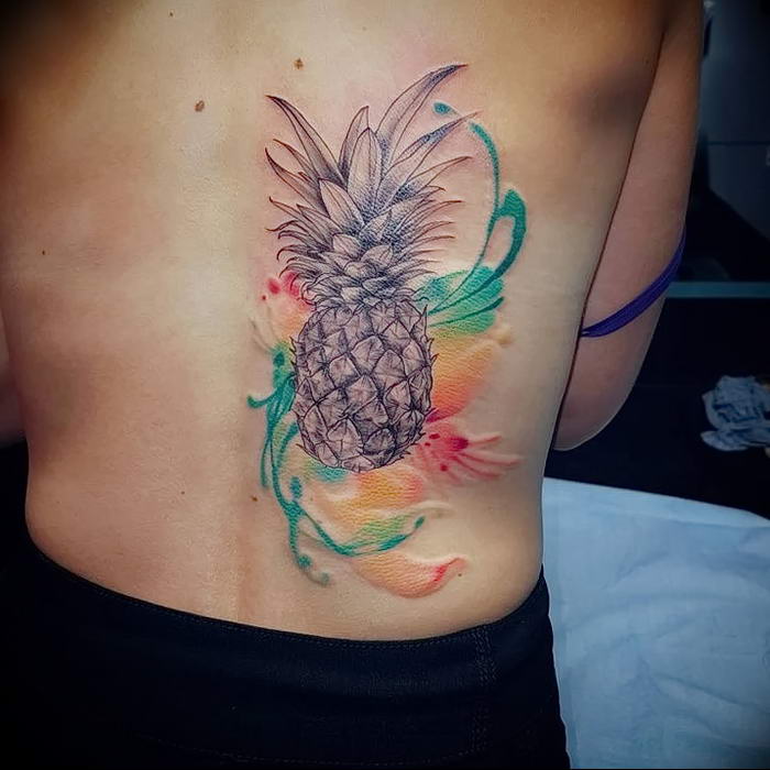 photo tattoo pineapple от 10.09.2018 №088 - example of drawing a tattoo - tattoovalue.net