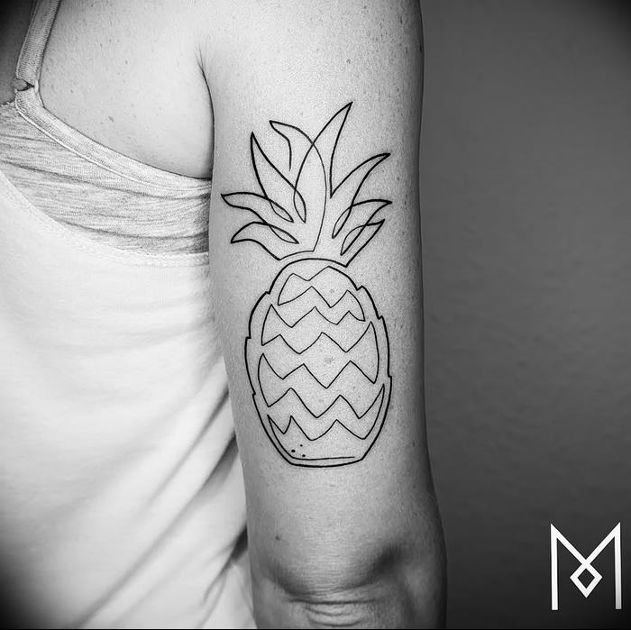 photo tattoo pineapple от 10.09.2018 №092 - example of drawing a tattoo - tattoovalue.net