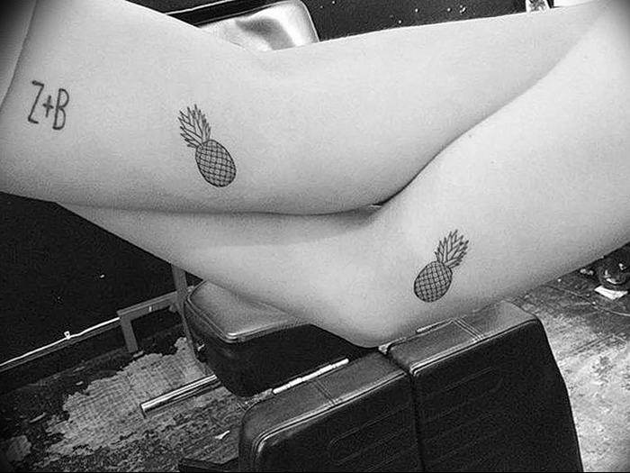 photo tattoo pineapple от 10.09.2018 №097 - example of drawing a tattoo - tattoovalue.net