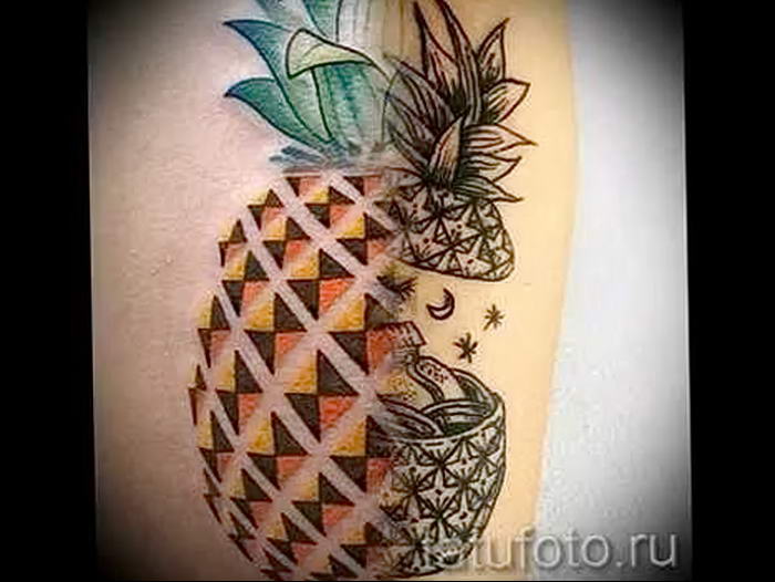 photo tattoo pineapple от 10.09.2018 №099 - example of drawing a tattoo - tattoovalue.net