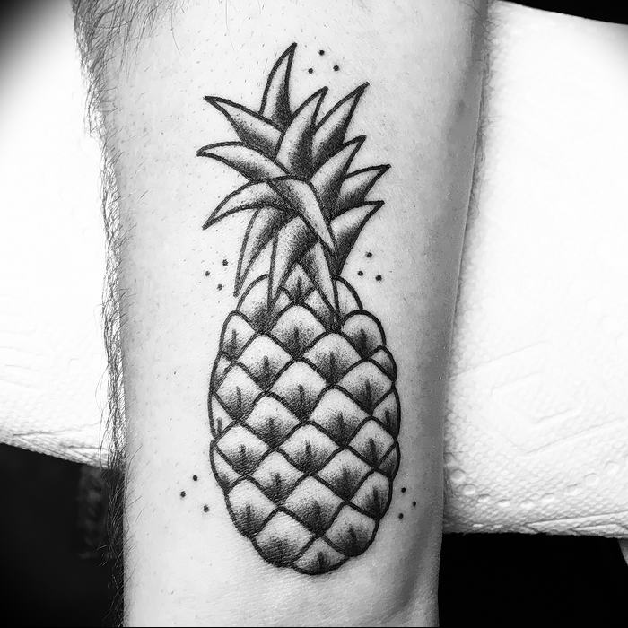 photo tattoo pineapple от 10.09.2018 №104 - example of drawing a tattoo - tattoovalue.net
