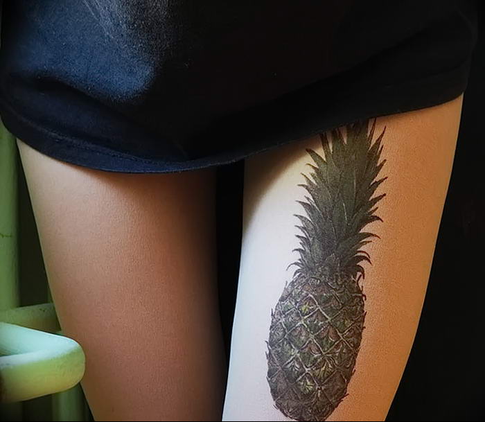 photo tattoo pineapple от 10.09.2018 №106 - example of drawing a tattoo - tattoovalue.net