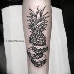 photo tattoo pineapple от 10.09.2018 №115 - example of drawing a tattoo - tattoovalue.net