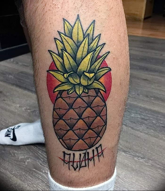 photo tattoo pineapple от 10.09.2018 №121 - example of drawing a tattoo - tattoovalue.net
