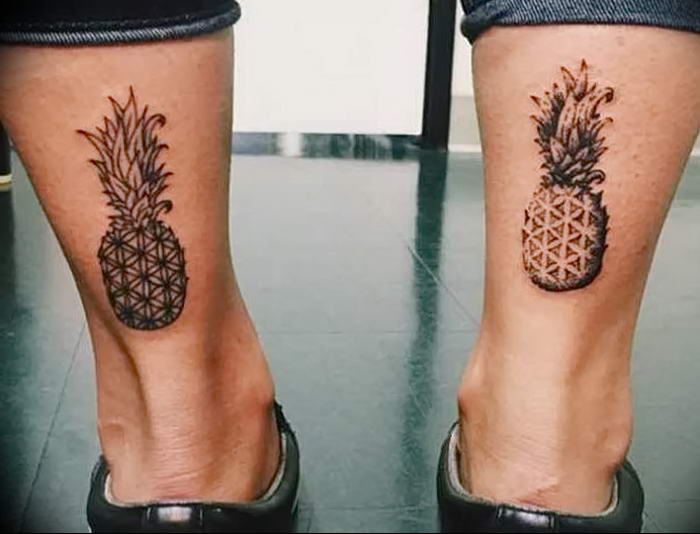 photo tattoo pineapple от 10.09.2018 №128 - example of drawing a tattoo - tattoovalue.net
