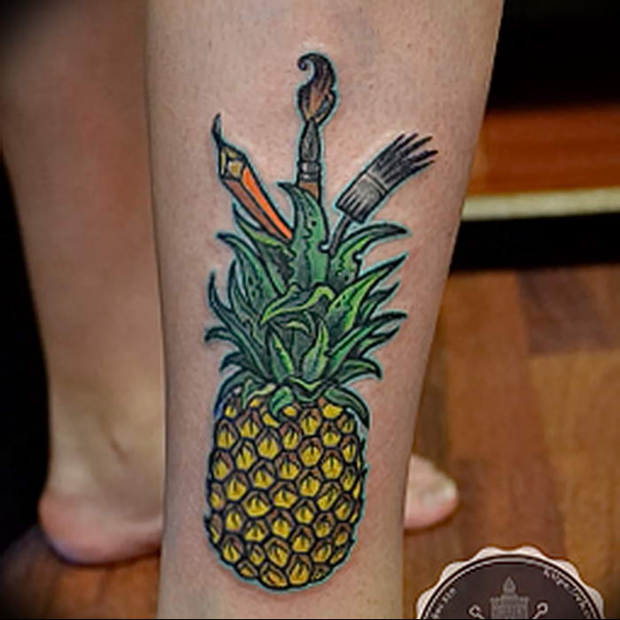 photo tattoo pineapple от 10.09.2018 №133 - example of drawing a tattoo - tattoovalue.net