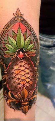 photo tattoo pineapple от 10.09.2018 №136 – example of drawing a tattoo – tattoovalue.net