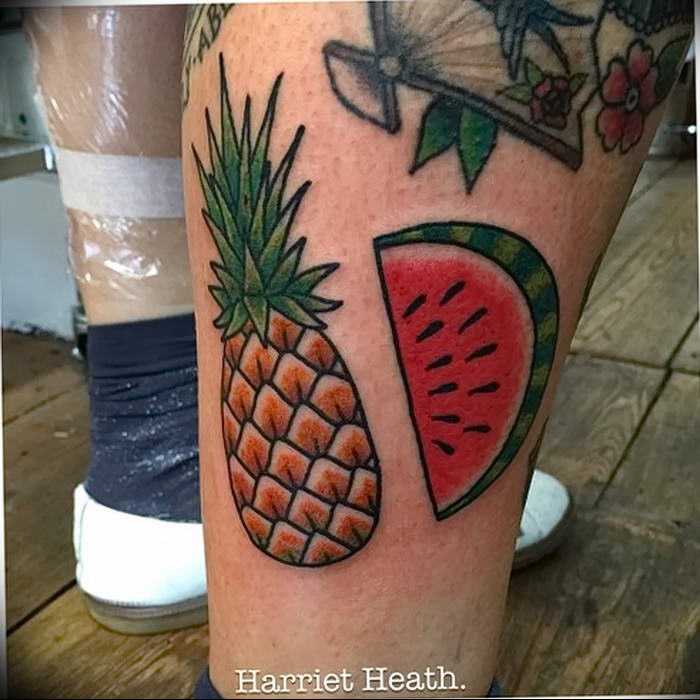photo tattoo pineapple от 10.09.2018 №141 - example of drawing a tattoo - tattoovalue.net