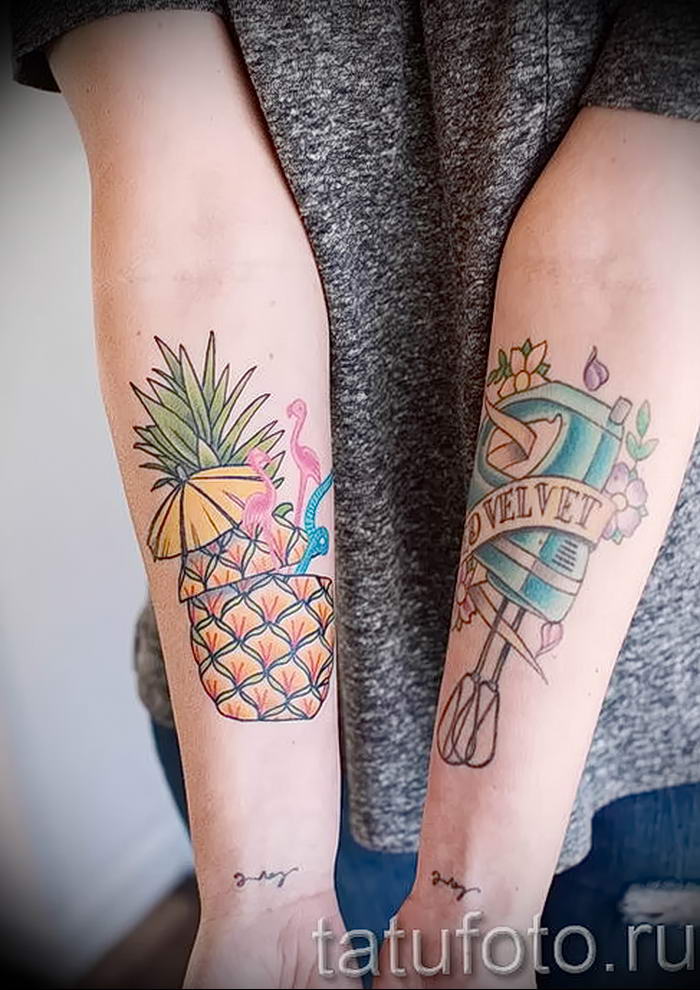 photo tattoo pineapple от 10.09.2018 №151 - example of drawing a tattoo - tattoovalue.net