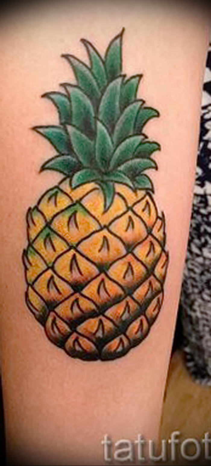 photo tattoo pineapple от 10.09.2018 №155 - example of drawing a tattoo - tattoovalue.net