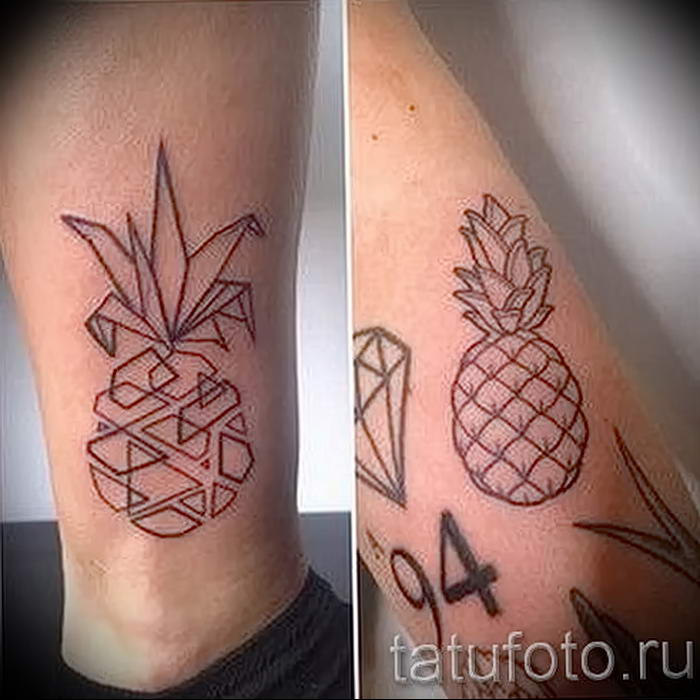 photo tattoo pineapple от 10.09.2018 №156 - example of drawing a tattoo - tattoovalue.net