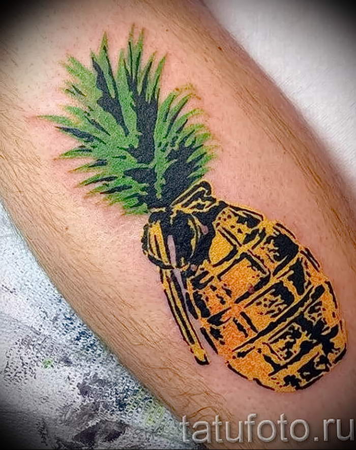 photo tattoo pineapple от 10.09.2018 №159 - example of drawing a tattoo - tattoovalue.net