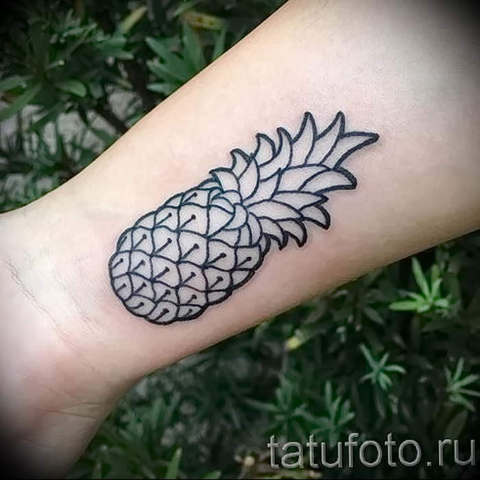 photo tattoo pineapple от 10.09.2018 №161 - example of drawing a tattoo - tattoovalue.net