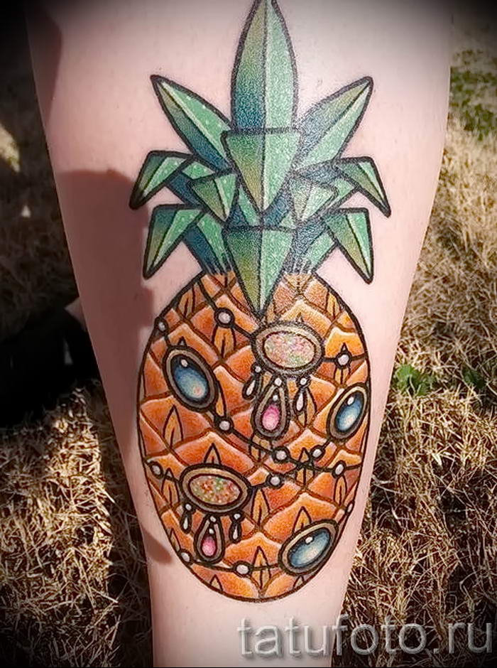 photo tattoo pineapple от 10.09.2018 №162 - example of drawing a tattoo - tattoovalue.net