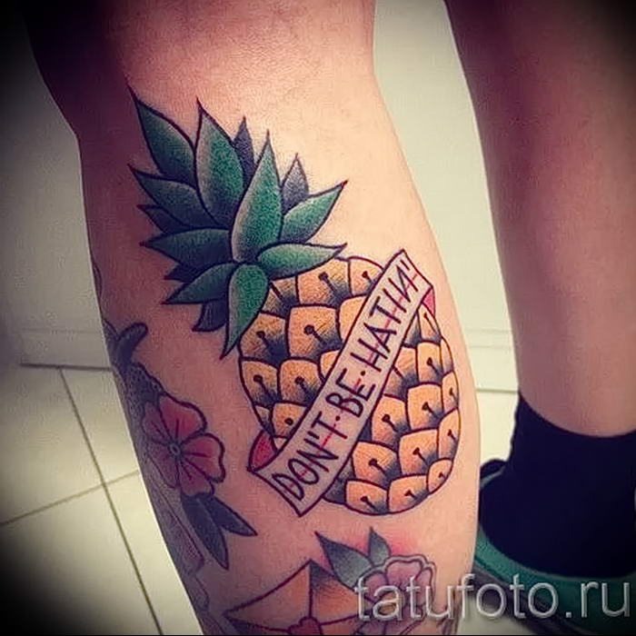 photo tattoo pineapple от 10.09.2018 №163 - example of drawing a tattoo - tattoovalue.net