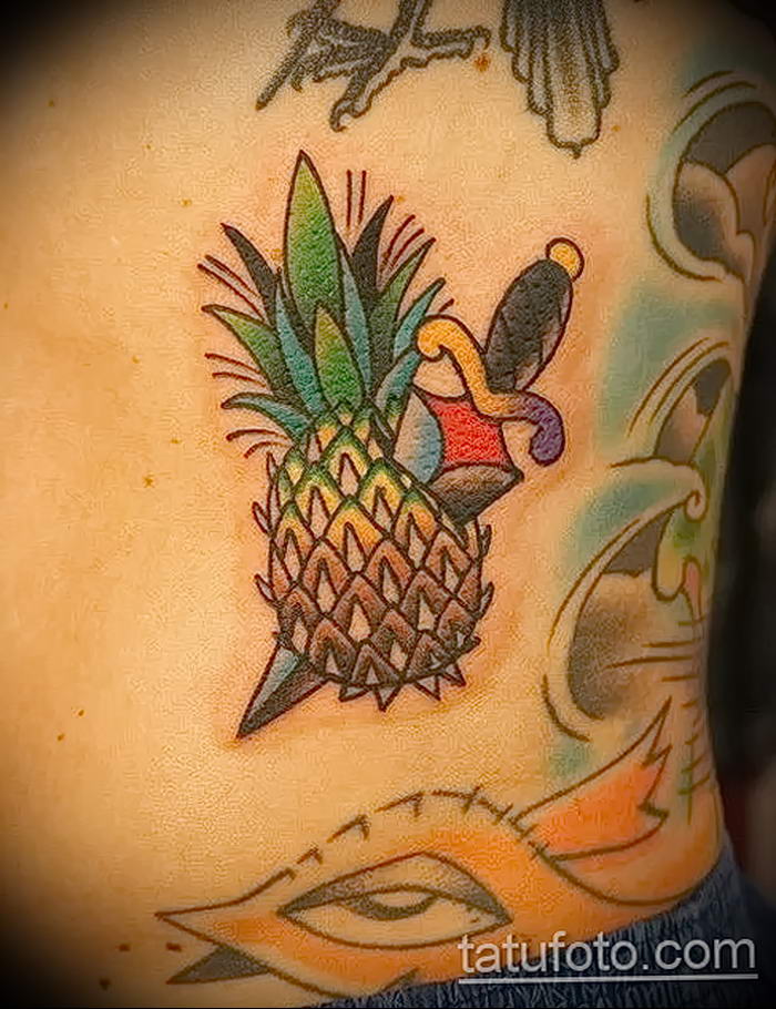 photo tattoo pineapple от 10.09.2018 №171 - example of drawing a tattoo - tattoovalue.net